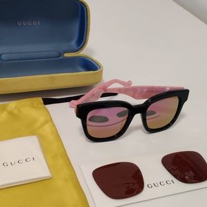 GUCCI GG0998S Sunglasses W/ Grey Polarized Pink Mirror Lens